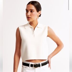 Abercrombie LuxeLoft Sleeveless Notch-Neck Top